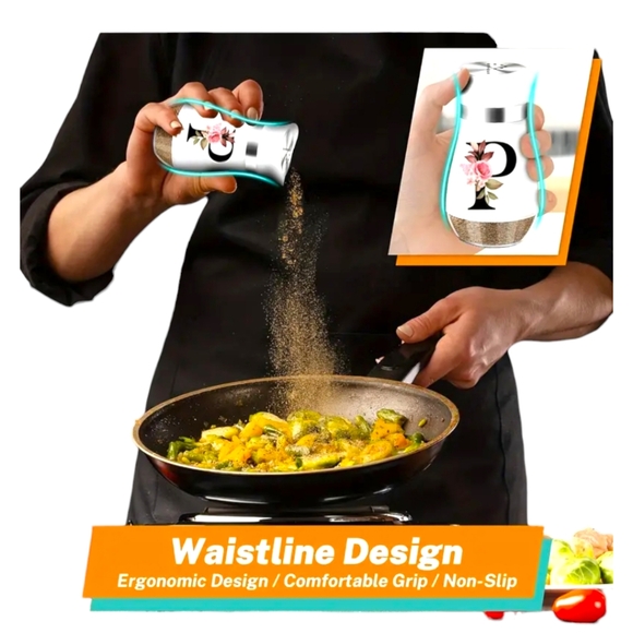 2 Piece Red Glass Salt & Pepper Shaker With Stainless Steel Lid - Picture 6 of 8